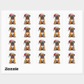 Schattige Kersthond Vierkante Sticker (Vel)