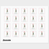 Schattige Kersthonden Cadeaubijlage Vierkante Sticker (Vel)