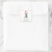 Schattige Kersthonden Cadeaubijlage Vierkante Sticker (Tas)
