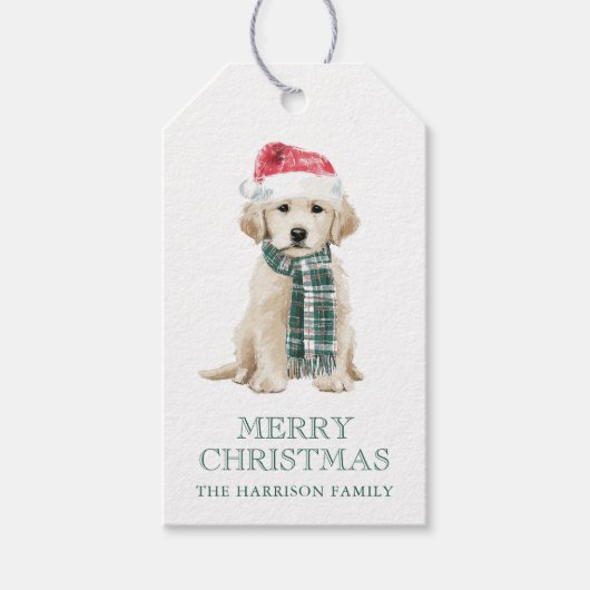 Schattige Kersthonden Cadeaulabel (Voorkant)