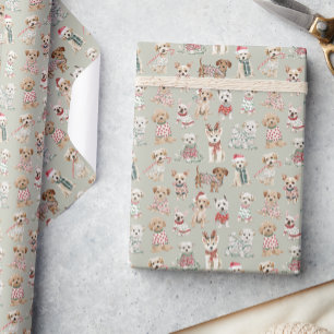 Schattige Kersthonden Cadeaupapier