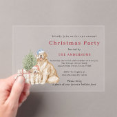 Schattige Kersthonden Kerstfeest Acryl Uitnodigingen (Insitu (Draagbaar))