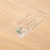 Schattige Kersthonden Kerstfeest Acryl Uitnodigingen (Laagn)