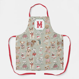 Schattige Kersthonden Monogram Schort