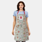 Schattige Kersthonden Monogram Schort (Gedragen)