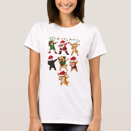 Schattige Kersthonden T-shirt (Voorkant)