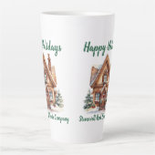 Schattige Kersthuis Gepersonaliseerde makelaar Latte Mok (Voorkant)