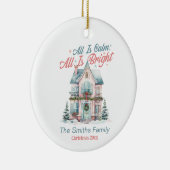 Schattige kersthuis keramisch ornament (Rechts)