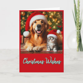 Schattige Kersthuisdieren  Kerstgroet  Kaart