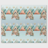 Schattige kerstinpakpapier cadeaupapier (Vlak)