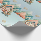 Schattige kerstinpakpapier cadeaupapier (Hoek)