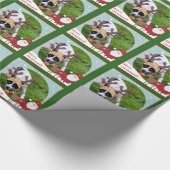 Schattige kerstinslag langs de grenspoel cadeaupapier (Hoek)