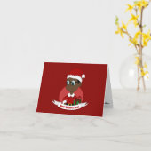 Schattige kerstjongen cartoon kaart (Gele Bloem)