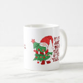 Schattige Kerstkabouter die Boom Knuffelt Koffiemok (Voorkant rechts)