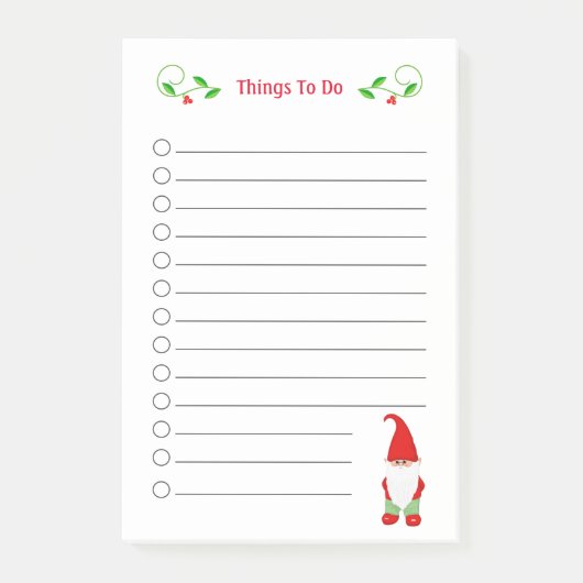 Schattige Kerstkabouter Dingen Te Doen Post-it Not Post-it® Notes (Voorkant)