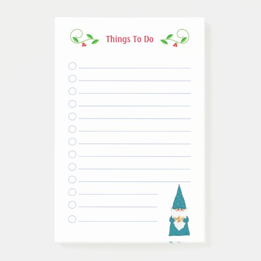 Schattige Kerstkabouter Dingen Te Doen Post-it Not Post-it® Notes (Voorkant)