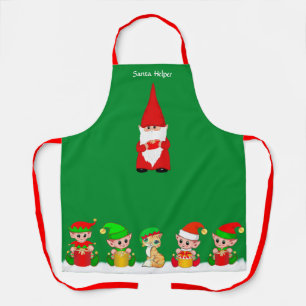 Schattige Kerstkabouter en Elfenteam op Groene Sch Schort