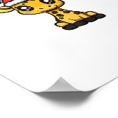Schattige Kerstkabouter Giraffe Xmas Strip Poster (Hoek)