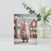 Schattige Kerstkabouter met een cadeaudoos Briefkaart (Staand voorkant)