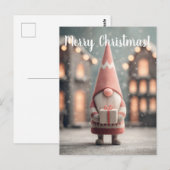 Schattige Kerstkabouter met een cadeaudoos Briefkaart (Voorkant / Achterkant)