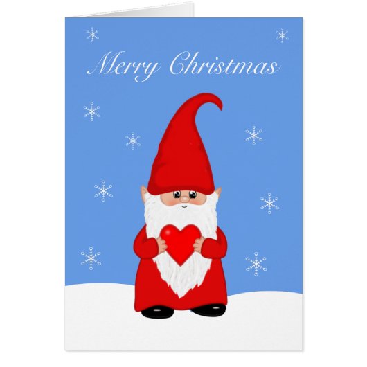 Schattige Kerstkabouter met Hart  (Voorkant)