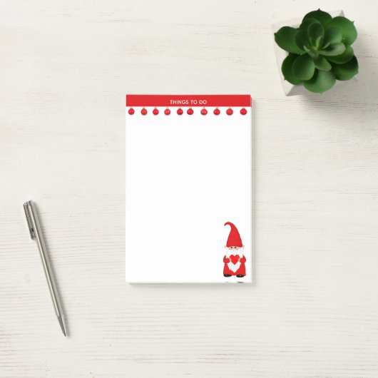 Schattige Kerstkabouter met Hart Post-it® Notes (Kantoor)