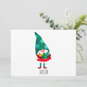 Schattige Kerstkabouter met Kerstversiering Feestdagenkaart (Staand voorkant)