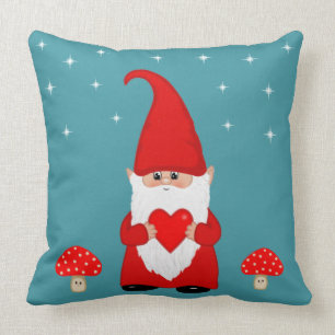 Schattige Kerstkabouter op Teal Kussen