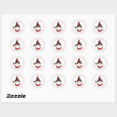 Schattige Kerstkabouter Retouradres Ronde Sticker (Vel)