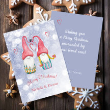 Schattige Kerstkabouter Tweeling Watercolor Kunst