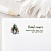 Schattige Kerstkabouters Boom Etiket (Insitu)