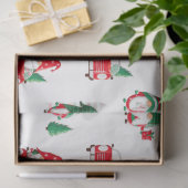 Schattige Kerstkabouters Boom op Rode Auto Tissuepapier (Geschenk)