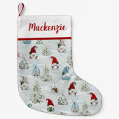 Schattige Kerstkabouters Feestelijk Kleine Kerstsok (Voorkant)