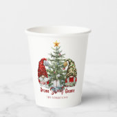 Schattige Kerstkabouters met Boom Papier Bekers (Voorkant)