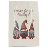 Schattige kerstkabouters met vakantiejuichen medium cadeauzakje (Voorkant)