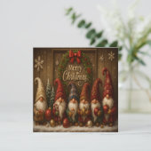 Schattige Kerstkabouters Prettig (Staand voorkant)