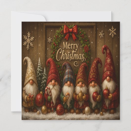 Schattige Kerstkabouters Prettig (Voorkant)