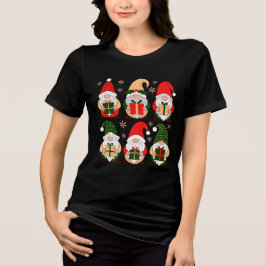 Schattige Kerstkabouters Tri-Blend Shirt