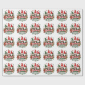 Schattige Kerstkabouters Vakantiedesign Cadeaupapier (Vlak)