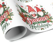 Schattige Kerstkabouters Vakantiedesign Cadeaupapier (Rol Hoek)