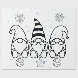 Schattige Kerstkabouters Vakantiedesign. Cadeaupapier