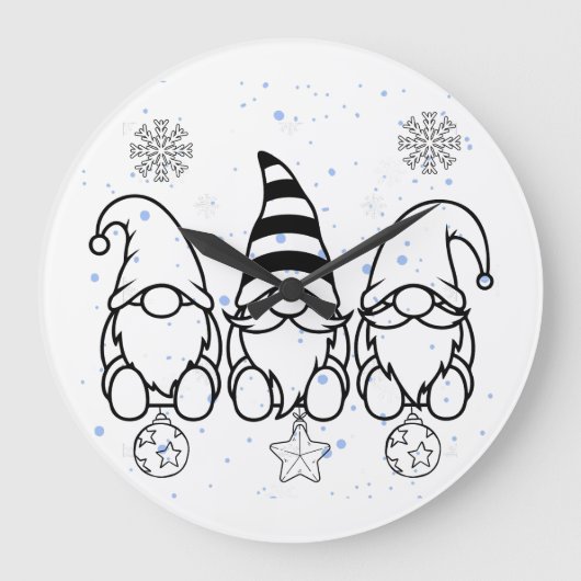 Schattige Kerstkabouters Vakantiedesign. Grote Klok (Voorkant)