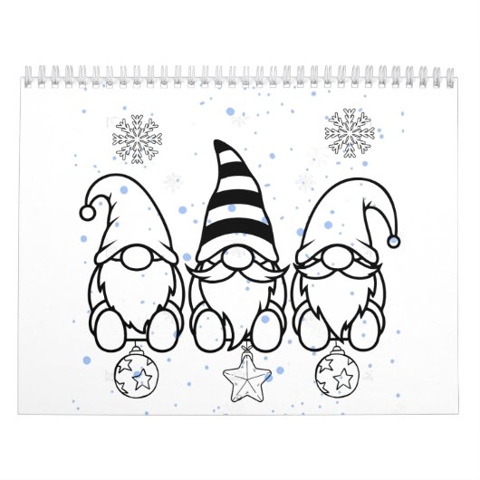 Schattige Kerstkabouters Vakantiedesign. Kalender (Hoes)