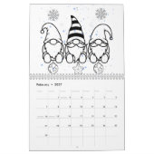Schattige Kerstkabouters Vakantiedesign. Kalender (Feb 2027)