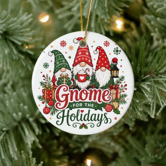 Schattige Kerstkabouters Vakantiedesign Keramisch Ornament (Boom)
