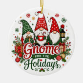 Schattige Kerstkabouters Vakantiedesign Keramisch Ornament (Voorkant)