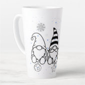 Schattige Kerstkabouters Vakantiedesign. Latte Mok (Linkerhoek)