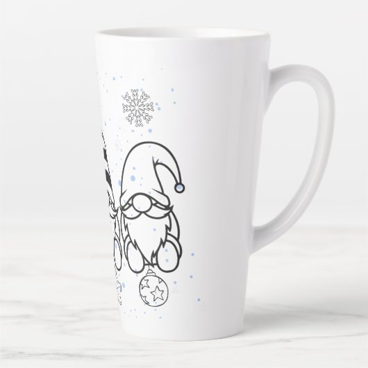 Schattige Kerstkabouters Vakantiedesign. Latte Mok (Rechts)