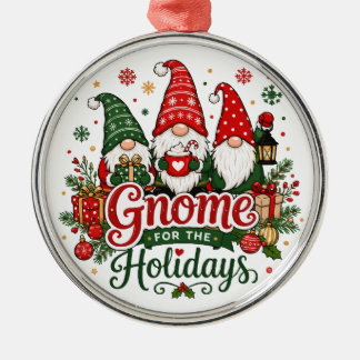 Schattige Kerstkabouters Vakantiedesign Metalen Ornament