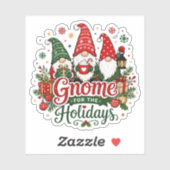 Schattige Kerstkabouters Vakantiedesign Sticker (Vel)